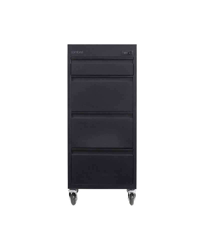 Studio 4 - Black trolley with lock - 4 drawers